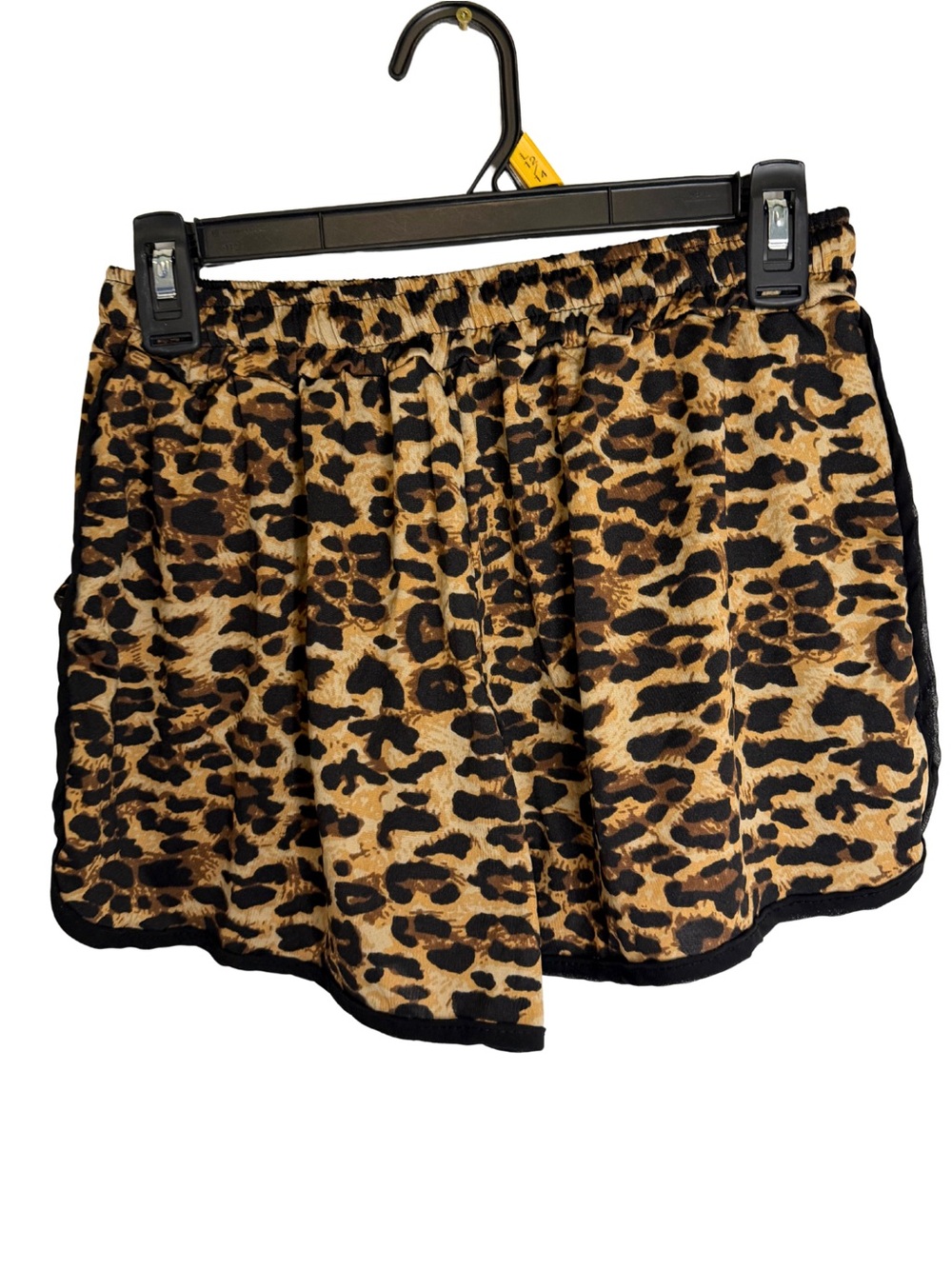 3/$20 Leopard-Print Women’s Drawstring Lounge Shorts - Tan/Black - Picture 2 of 4